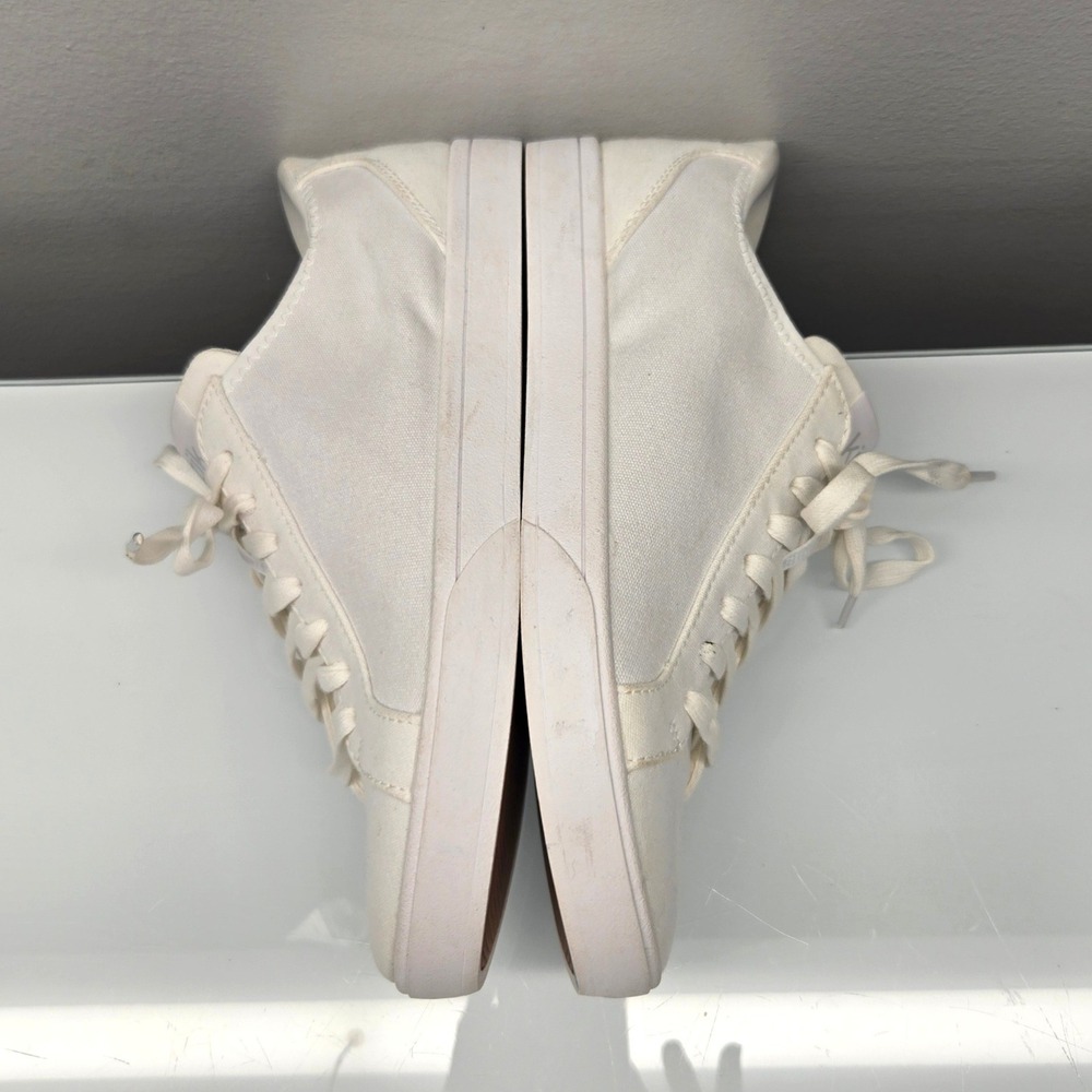 Kizik Irvine Sneakers Women 8.5W Ivory White Canvas Hands Free Slip On Lace Up - Picture 9 of 9